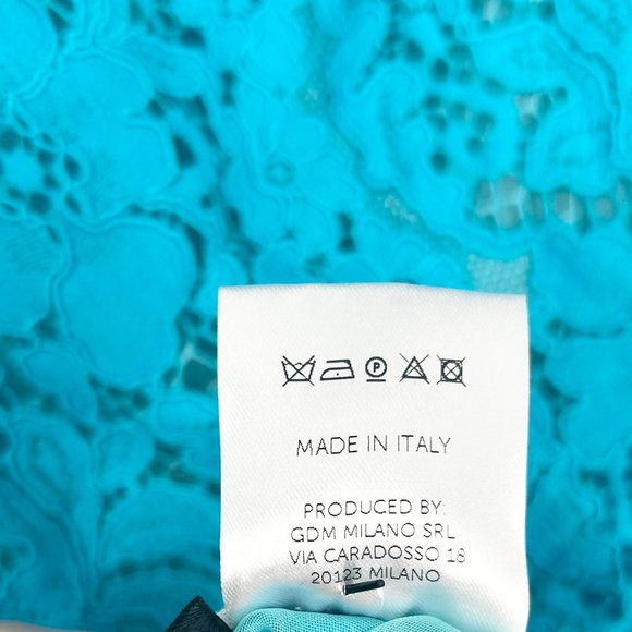 NWOT Giuseppe Di Morabito Blue Sequin Lace One Shoulder Dress - Picture 10 of 10
